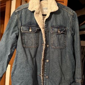 Old Navy Blue Denim Jacket with Sherpa Lining